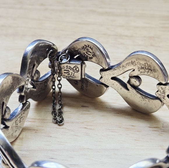 STERLING SILVER 925 SIGNED JJ TAXCO MEXICO HEAVY MODERNIST BRACELET 6.5" HEAVY - Picture 9 of 10